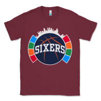 Burgundy sixers basketball Classic Tee - linhVisuals