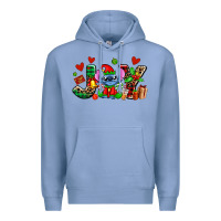 Colony Blue joy with christmas elf stitch Premium Hoodie - AdoDesignShop