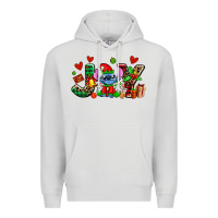 Dove Grey joy with christmas elf stitch Premium Hoodie - AdoDesignShop