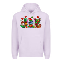 Lilac joy with christmas elf stitch Premium Hoodie - AdoDesignShop
