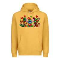 Mustard joy with christmas elf stitch Premium Hoodie - AdoDesignShop
