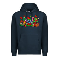 Navy joy with christmas elf stitch Premium Hoodie - AdoDesignShop