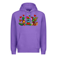 Purple joy with christmas elf stitch Premium Hoodie - AdoDesignShop