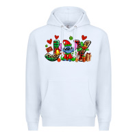 White joy with christmas elf stitch Premium Hoodie - AdoDesignShop