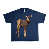 Navy elk fawn deer Urban Heavy Tee - LillyAllenDesigns