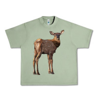 Oil Green elk fawn deer Urban Heavy Tee - LillyAllenDesigns