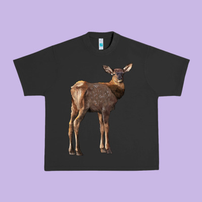 Elk Fawn Deer Urban Heavy Tee Designed By Lillyallendesigns