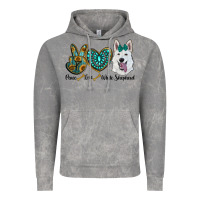 Cloud Rock peace love white Sepherd Vintage Hoodie - BarkalooDesign