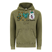 Vintage Olive peace love white Sepherd Vintage Hoodie - BarkalooDesign
