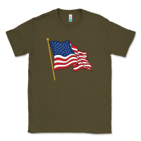 Army Green American flag Classic Tee - linhVisuals