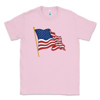 Bubblegum Pink American flag Classic Tee - linhVisuals