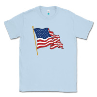 Dusty Blue American flag Classic Tee - linhVisuals