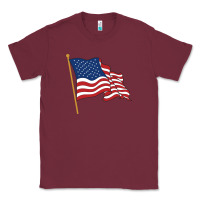 Burgundy American flag Classic Tee - linhVisuals
