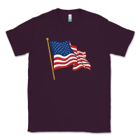 Plum American flag Classic Tee - linhVisuals