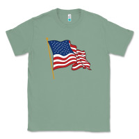 Sage American flag Classic Tee - linhVisuals