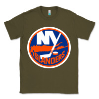 Army Green Ny islanders Classic Tee - linhVisuals