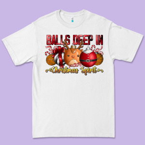 Balls Deep In Christmas Spirit Premium Tee Designed By Cowhidedigitalart