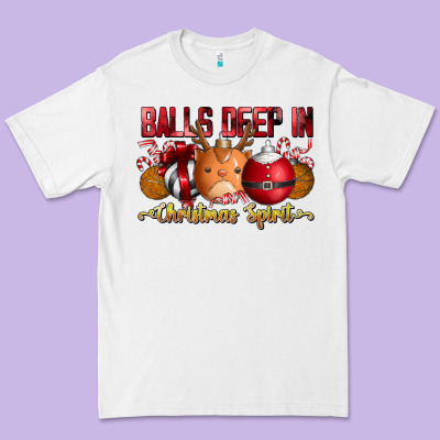 Balls Deep In Christmas Spirit Premium Tee Designed By Cowhidedigitalart