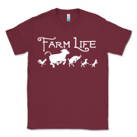Burgundy FARM LIFE ANIMAL Classic Tee - linhVisuals