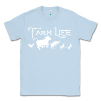 Dusty Blue FARM LIFE ANIMAL Classic Tee - linhVisuals