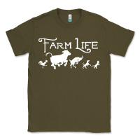 Army Green FARM LIFE ANIMAL Classic Tee - linhVisuals