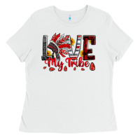 White red black grey white love my tribe indian headdres Ladies Tee - Artiststas