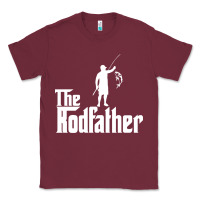 Burgundy Fishing The Rodfather Classic Tee - linhVisuals