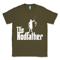 Army Green Fishing The Rodfather Classic Tee - linhVisuals