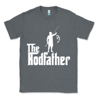 Charcoal Heather Fishing The Rodfather Classic Tee - linhVisuals