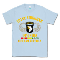 Dusty Blue Airborne 101st division Classic Tee - linhVisuals