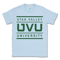 Dusty Blue uvu, utah valley, education Classic Tee - linhVisuals