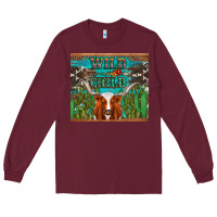 Burgundy whild child longhorn  cactus cowhide Long Sleeve Tee - Artiststas