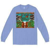 Colony Blue whild child longhorn  cactus cowhide Long Sleeve Tee - Artiststas