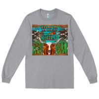 Heather Grey whild child longhorn  cactus cowhide Long Sleeve Tee - Artiststas