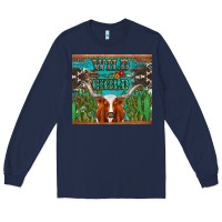 Navy whild child longhorn  cactus cowhide Long Sleeve Tee - Artiststas