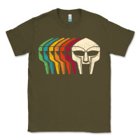 Army Green Retro Mask Doom Classic Tee - linhVisuals