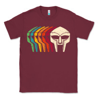 Burgundy Retro Mask Doom Classic Tee - linhVisuals