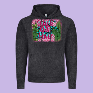 Stuck On You Cactus Vintage Hoodie Designed By Barkaloodesign