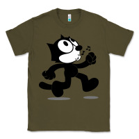 Army Green felix the black cat music Classic Tee - linhVisuals