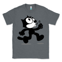 Charcoal Heather felix the black cat music Classic Tee - linhVisuals