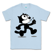Dusty Blue felix the black cat music Classic Tee - linhVisuals