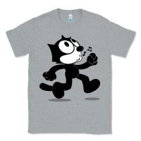Heather Grey felix the black cat music Classic Tee - linhVisuals