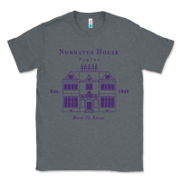 Charcoal Heather nonnatus house  blue ink Classic Tee - linhVisuals