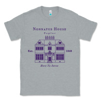 Heather Grey nonnatus house  blue ink Classic Tee - linhVisuals