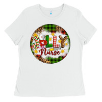 White Christmas Jolly Nurse Ladies Tee - Artiststas