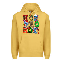 Antique Gold ho ho ho stitch Premium Hoodie - AdoDesignShop