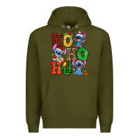 Army Green ho ho ho stitch Premium Hoodie - AdoDesignShop
