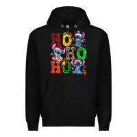 Black ho ho ho stitch Premium Hoodie - AdoDesignShop