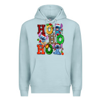 Blue Mist ho ho ho stitch Premium Hoodie - AdoDesignShop
