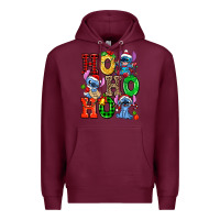 Burgundy ho ho ho stitch Premium Hoodie - AdoDesignShop